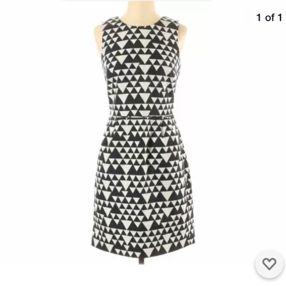 J. Crew Factory Black and White Geometric Dress